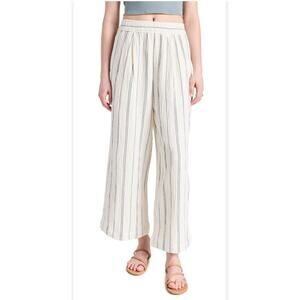 Madewell Wide-Leg Crop Pant in Striped Lightspun